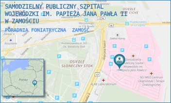 PORADNIA FONIATRYCZNA - SAMODZIELNY PUBLICZNY SZPITAL WOJEWÓDZKI IM. PAPIEŻA JANA PAWŁA II W ZAMOŚCIU - ALEJE JANA PAWŁA 10,  ZAMOŚĆ