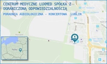 PORADNIA AUDIOLOGICZNA - KONCERTOWA - CENTRUM MEDYCZNE LUXMED SPÓŁKA Z OGRANICZONĄ ODPOWIEDZIALNOŚCIĄ - KONCERTOWA 4D,  LUBLIN
