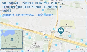 PORADNIA FONIATRYCZNA - WOJEWÓDZKI OŚRODEK MEDYCYNY PRACY - CENTRUM PROFILAKTYCZNO-LECZNICZE W ŁODZI - UL. ALEKSANDROWSKA 61/63,  ŁÓDŹ-BAŁUTY