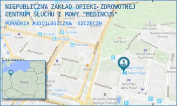 PORADNIA AUDIOLOGICZNA - NIEPUBLICZNY ZAKŁAD OPIEKI ZDROWOTNEJ CENTRUM SŁUCHU I MOWY "MEDINCUS" - STARZYŃSKIEGO 3-4,  SZCZECIN