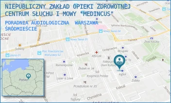 PORADNIA AUDIOLOGICZNA - NIEPUBLICZNY ZAKŁAD OPIEKI ZDROWOTNEJ CENTRUM SŁUCHU I MOWY "MEDINCUS" - MIKOŁAJA KOPERNIKA 5/LU4B I LU5,  WARSZAWA ŚRÓDMIEŚCIE