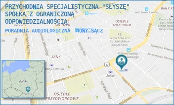 PORADNIA AUDIOLOGICZNA - PRZYCHODNIA SPECJALISTYCZNA "SŁYSZĘ" SPÓŁKA Z OGRANICZONĄ ODPOWIEDZIALNOŚCIĄ - UL. NAWOJOWSKA 29,  NOWY SĄCZ