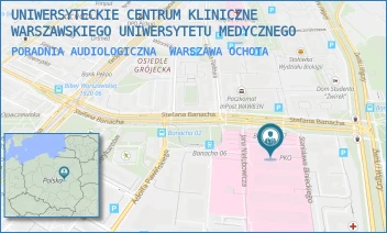 PORADNIA AUDIOLOGICZNA - UNIWERSYTECKIE CENTRUM KLINICZNE WARSZAWSKIEGO UNIWERSYTETU MEDYCZNEGO - STEFANA BANACHA 1A,  WARSZAWA OCHOTA