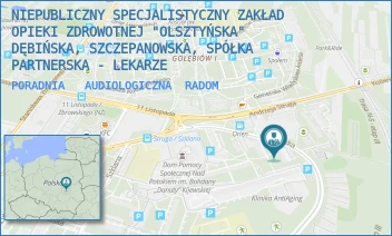 PORADNIA   AUDIOLOGICZNA - NIEPUBLICZNY SPECJALISTYCZNY ZAKŁAD OPIEKI ZDROWOTNEJ "OLSZTYŃSKA" DĘBIŃSKA, SZCZEPANOWSKA, SPÓŁKA PARTNERSKA - LEKARZE - OLSZTYŃSKA 33A,  RADOM