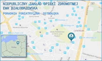 PORADNIA FONIATRYCZNA - NIEPUBLICZNY ZAKŁAD OPIEKI ZDROWOTNEJ EWA BIAŁOBRZEWSKA - MADALIŃSKIEGO 27/17, OSTROŁĘKA