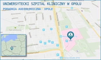 PORADNIA AUDIOLOGICZNA - UNIWERSYTECKI SZPITAL KLINICZNY W OPOLU - UL. ALEJA WINCENTEGO WITOSA 26,  OPOLE
