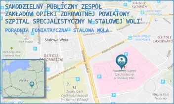 PORADNIA FONIATRYCZNA - SAMODZIELNY PUBLICZNY ZESPÓŁ ZAKŁADÓW OPIEKI ZDROWOTNEJ POWIATOWY SZPITAL SPECJALISTYCZNY W STALOWEJ WOLI - UL. STANISŁAWA STASZICA 4,  STALOWA WOLA