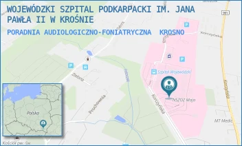 PORADNIA AUDIOLOGICZNO-FONIATRYCZNA - WOJEWÓDZKI SZPITAL PODKARPACKI IM. JANA PAWŁA II W KROŚNIE - UL. KORCZYŃSKA 57,  KROSNO