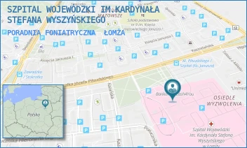 PORADNIA FONIATRYCZNA - SZPITAL WOJEWÓDZKI IM.KARDYNAŁA STEFANA WYSZYŃSKIEGO - MARSZ. JÓZEFA PIŁSUDSKIEGO 11,  ŁOMŻA