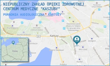 PORADNIA AUDIOLOGICZNA - NIEPUBLICZNY ZAKŁAD OPIEKI ZDROWOTNEJ CENTRUM MEDYCZNE "KASZUBY" - UL. DWORCOWA 2,  KARTUZY