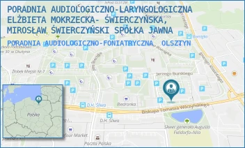 PORADNIA AUDIOLOGICZNO-FONIATRYCZNA - PORADNIA AUDIOLOGICZNO-LARYNGOLOGICZNA ELŻBIETA MOKRZECKA- ŚWIERCZYŃSKA, MIROSŁAW ŚWIERCZYŃSKI SPÓŁKA JAWNA - JERZEGO BURSKIEGO 4,  OLSZTYN